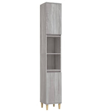 Badschrank Grau Sonoma 30x30x190 cm Holzwerkstoff