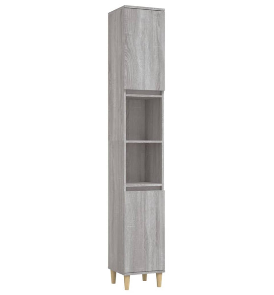 Badschrank Grau Sonoma 30x30x190 cm Holzwerkstoff