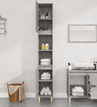 Badschrank Grau Sonoma 30x30x190 cm Holzwerkstoff