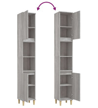 Badschrank Grau Sonoma 30x30x190 cm Holzwerkstoff