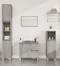 Badschrank Grau Sonoma 30x30x190 cm Holzwerkstoff