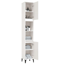 Badschrank Weiß 30x30x190 cm Holzwerkstoff