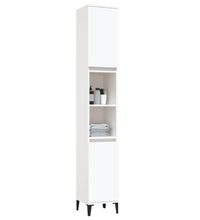 Badschrank Weiß 30x30x190 cm Holzwerkstoff