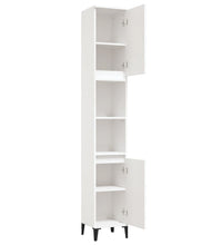 Badschrank Weiß 30x30x190 cm Holzwerkstoff
