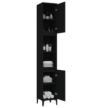 Badschrank Schwarz 30x30x190 cm Holzwerkstoff