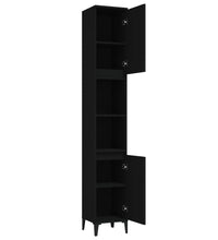 Badschrank Schwarz 30x30x190 cm Holzwerkstoff