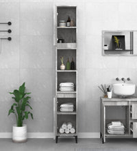 Badschrank Betongrau 30x30x190 cm Holzwerkstoff