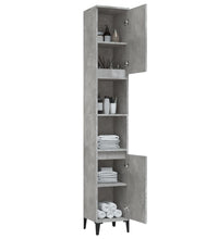 Badschrank Betongrau 30x30x190 cm Holzwerkstoff