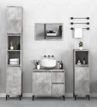 Badschrank Betongrau 30x30x190 cm Holzwerkstoff