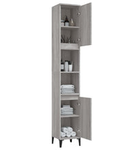 Badschrank Grau Sonoma 30x30x190 cm Holzwerkstoff