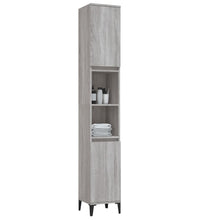 Badschrank Grau Sonoma 30x30x190 cm Holzwerkstoff