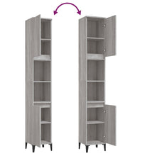 Badschrank Grau Sonoma 30x30x190 cm Holzwerkstoff