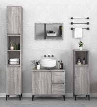 Badschrank Grau Sonoma 30x30x190 cm Holzwerkstoff