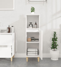 Badschrank Weiß 30x30x100 cm Holzwerkstoff