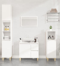 Badschrank Weiß 30x30x100 cm Holzwerkstoff