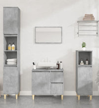 Badschrank Betongrau 30x30x100 cm Holzwerkstoff