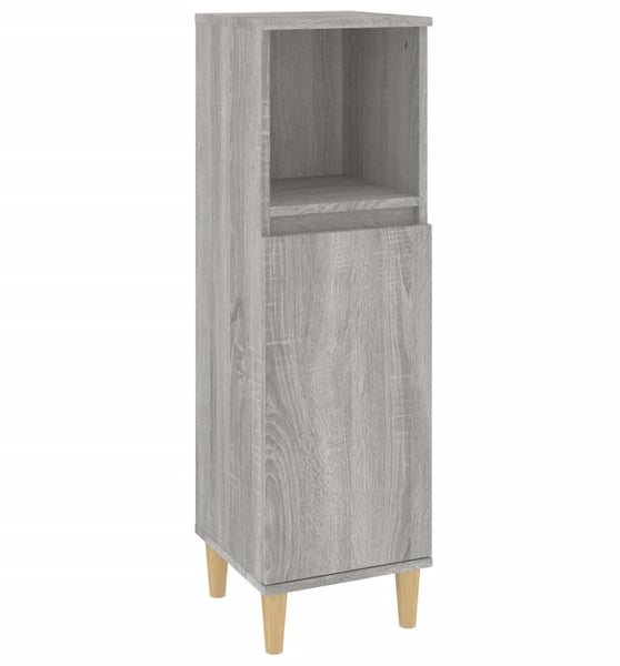 Badschrank Grau Sonoma 30x30x100 cm Holzwerkstoff