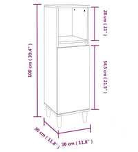 Badschrank Grau Sonoma 30x30x100 cm Holzwerkstoff