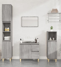 Badschrank Grau Sonoma 30x30x100 cm Holzwerkstoff