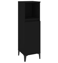Badschrank Schwarz 30x30x100 cm Holzwerkstoff