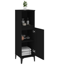 Badschrank Schwarz 30x30x100 cm Holzwerkstoff