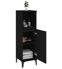 Badschrank Schwarz 30x30x100 cm Holzwerkstoff