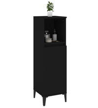 Badschrank Schwarz 30x30x100 cm Holzwerkstoff