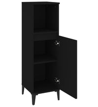 Badschrank Schwarz 30x30x100 cm Holzwerkstoff
