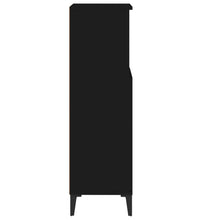 Badschrank Schwarz 30x30x100 cm Holzwerkstoff