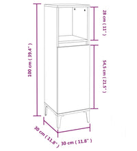 Badschrank Grau Sonoma 30x30x100 cm Holzwerkstoff