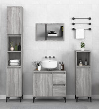 Badschrank Grau Sonoma 30x30x100 cm Holzwerkstoff