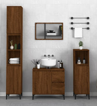 Badschrank Braun Eichen-Optik 30x30x100 cm Holzwerkstoff