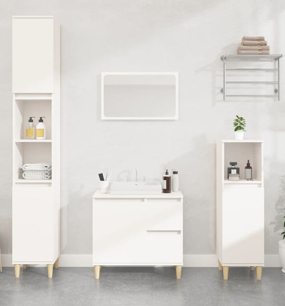 Badschrank Weiß 65x33x60 cm Holzwerkstoff