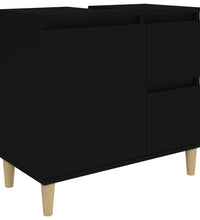 Badschrank Schwarz 65x33x60 cm Holzwerkstoff