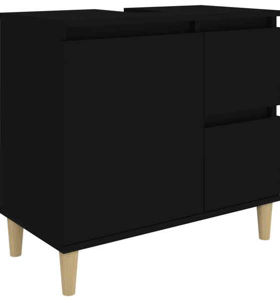 Badschrank Schwarz 65x33x60 cm Holzwerkstoff