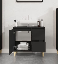 Badschrank Schwarz 65x33x60 cm Holzwerkstoff
