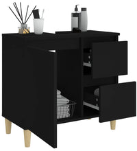 Badschrank Schwarz 65x33x60 cm Holzwerkstoff