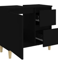 Badschrank Schwarz 65x33x60 cm Holzwerkstoff