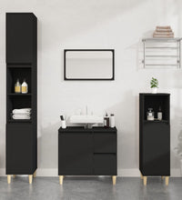 Badschrank Schwarz 65x33x60 cm Holzwerkstoff