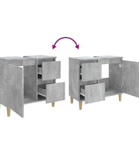 Badschrank Betongrau 65x33x60 cm Holzwerkstoff