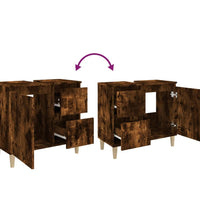 Badschrank Räuchereiche 65x33x60 cm Holzwerkstoff