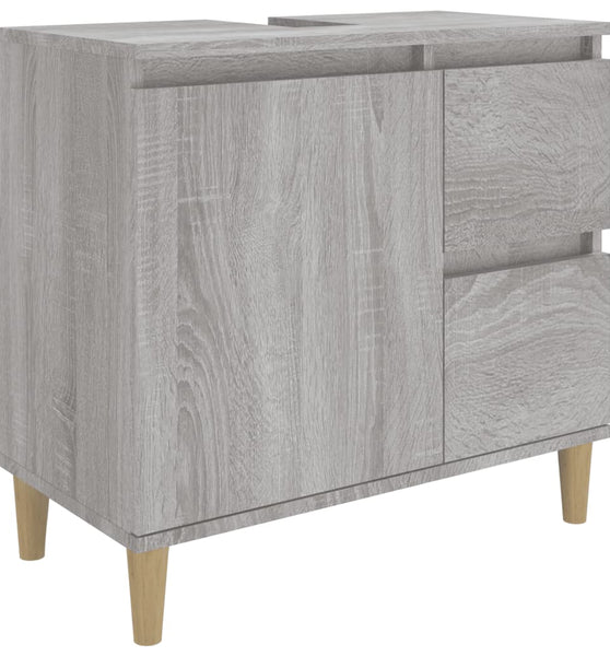 Badschrank Grau Sonoma 65x33x60 cm Holzwerkstoff