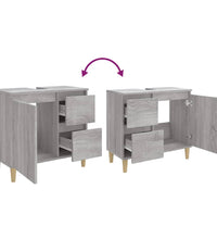 Badschrank Grau Sonoma 65x33x60 cm Holzwerkstoff