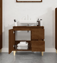 Badschrank Braun Eichen-Optik 65x33x60 cm Holzwerkstoff