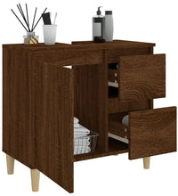 Badschrank Braun Eichen-Optik 65x33x60 cm Holzwerkstoff