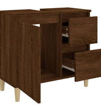 Badschrank Braun Eichen-Optik 65x33x60 cm Holzwerkstoff