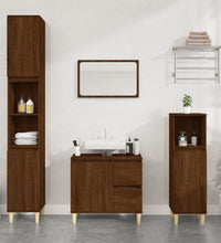 Badschrank Braun Eichen-Optik 65x33x60 cm Holzwerkstoff