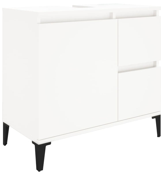 Badschrank Weiß 65x33x60 cm Holzwerkstoff