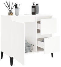 Badschrank Weiß 65x33x60 cm Holzwerkstoff