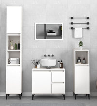 Badschrank Weiß 65x33x60 cm Holzwerkstoff